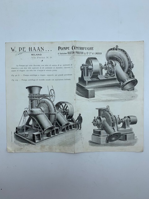 Pompe centrifughe W. De Haan, Milano (pieghevole pubblicitario)